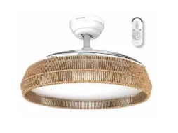 Ventilador techo TAURUS NATURE942123, 30W,diametro 107cm,6velocidades,3 aspas retráctiles, invierno/verano, temporizador 8h